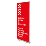 One-Way System in Operation - 850mm Wide Pull Up Banner