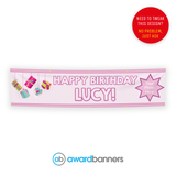 Pink Presents PVC Birthday Banner - AB116