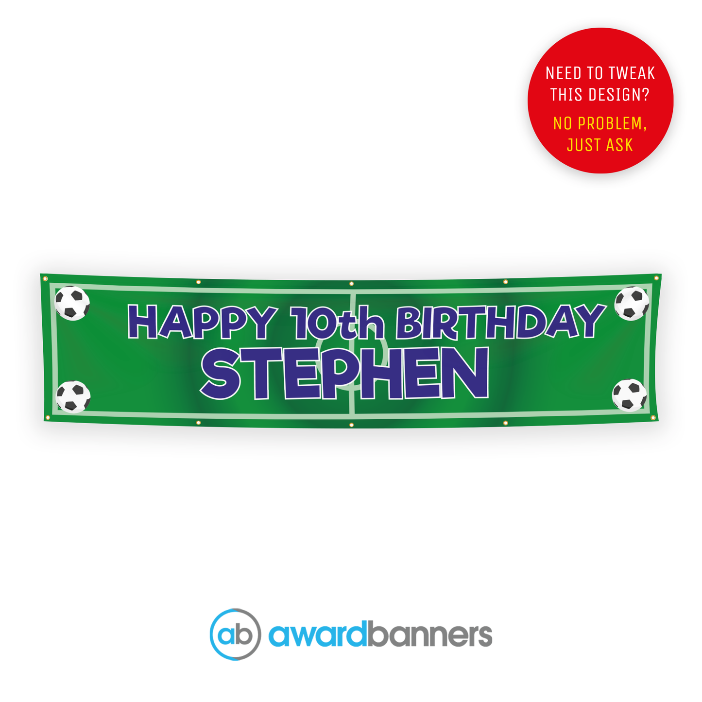 Football Pitch PVC Birthday Banner - AB127