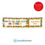 Building Blocks PVC Birthday Banner - AB133