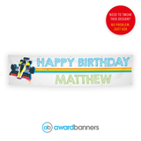 Racing Car PVC Birthday Banner - AB193