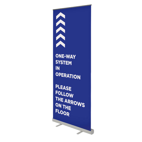 One-Way System in Operation - 850mm Wide Pull Up Banner