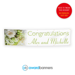 Flowers and Ring PVC Congratulations Banner - AB113