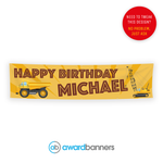 Construction PVC Birthday Banner - AB120