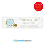 Elephant Blue PVC Congratulations Banner - AB123