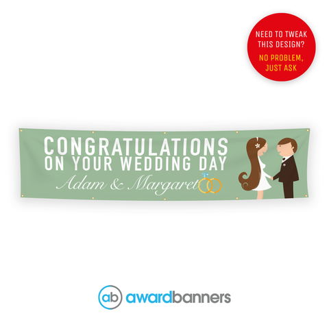 Husband and Wife PVC Congratulations Banner - AB126
