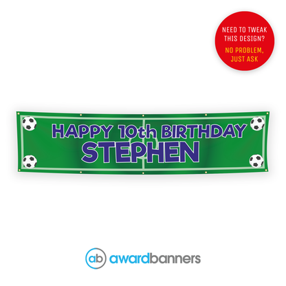 Football Pitch PVC Birthday Banner - AB127