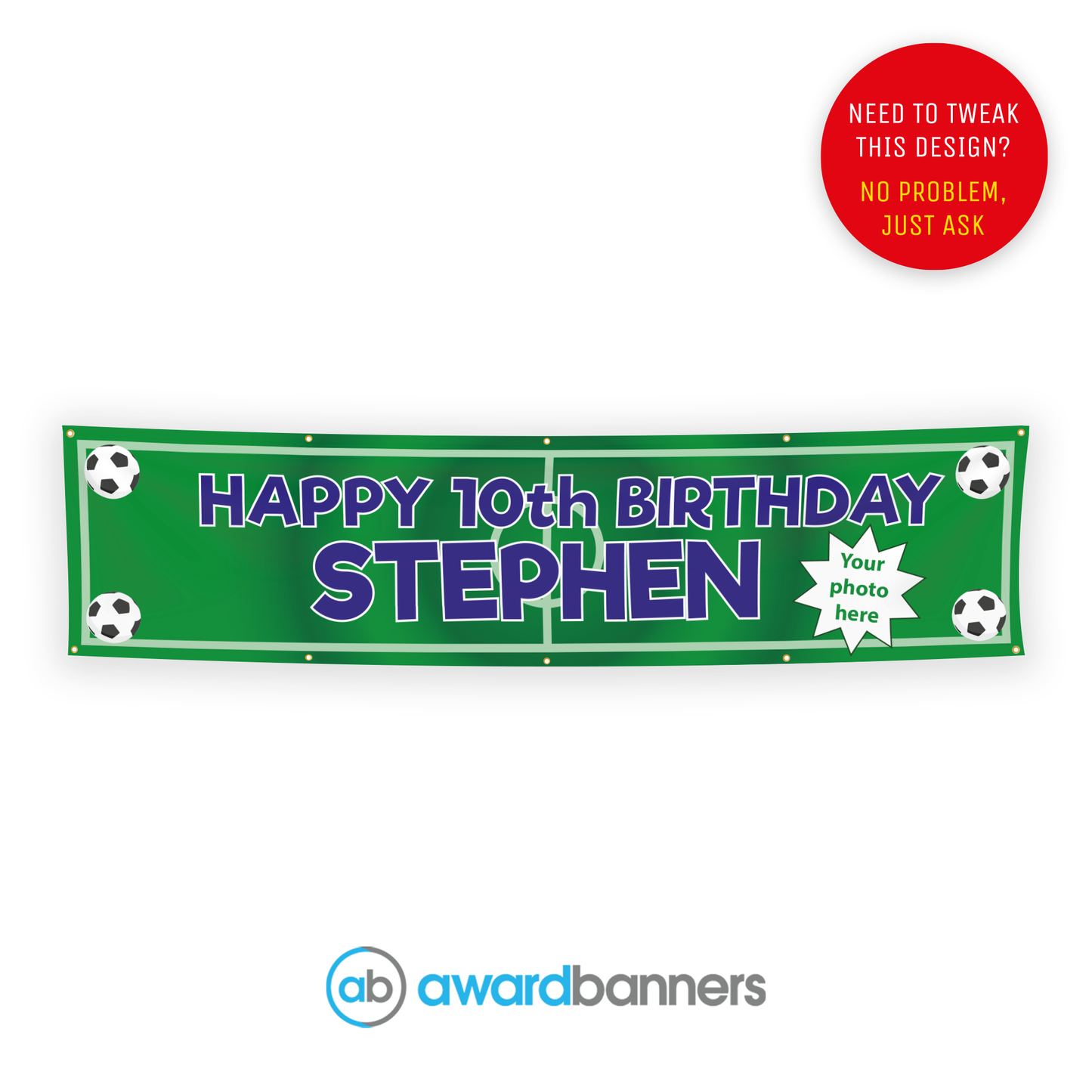 Football Pitch PVC Birthday Banner - AB127