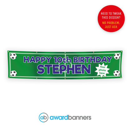 Football Pitch PVC Birthday Banner - AB127