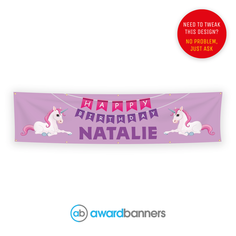 Unicorn PVC Birthday Banner - AB128