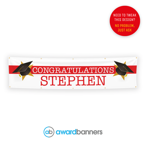 Graduation Hat PVC Congratulations Banner - AB129