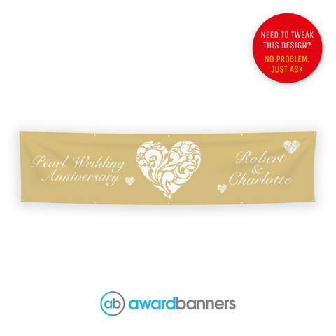 Pearl Wedding PVC Wedding Banner - AB135