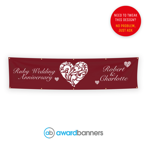 Ruby Wedding PVC Wedding Banner - AB136