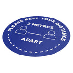 Please Keep Your Distance 2m - 400mm Circle - Social Distancing Floor Graphic