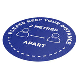 Please Keep Your Distance 2m - 400mm Circle - Social Distancing Floor Graphic