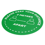 Please Keep Your Distance 2m - 400mm Circle - Social Distancing Floor Graphic