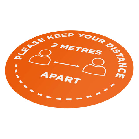 Please Keep Your Distance 2m - 400mm Circle - Social Distancing Floor Graphic