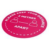 Please Keep Your Distance 2m - 400mm Circle - Social Distancing Floor Graphic