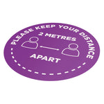 Please Keep Your Distance 2m - 400mm Circle - Social Distancing Floor Graphic