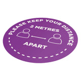 Please Keep Your Distance 2m - 400mm Circle - Social Distancing Floor Graphic