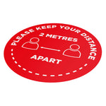 Please Keep Your Distance 2m - 400mm Circle - Social Distancing Floor Graphic