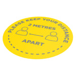 Please Keep Your Distance 2m - 400mm Circle - Social Distancing Floor Graphic